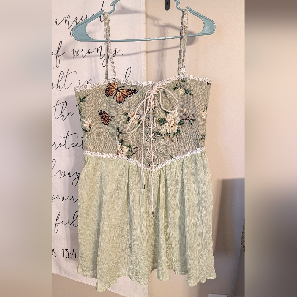 Green Cottage/Fairy-Core Dress by Cider
